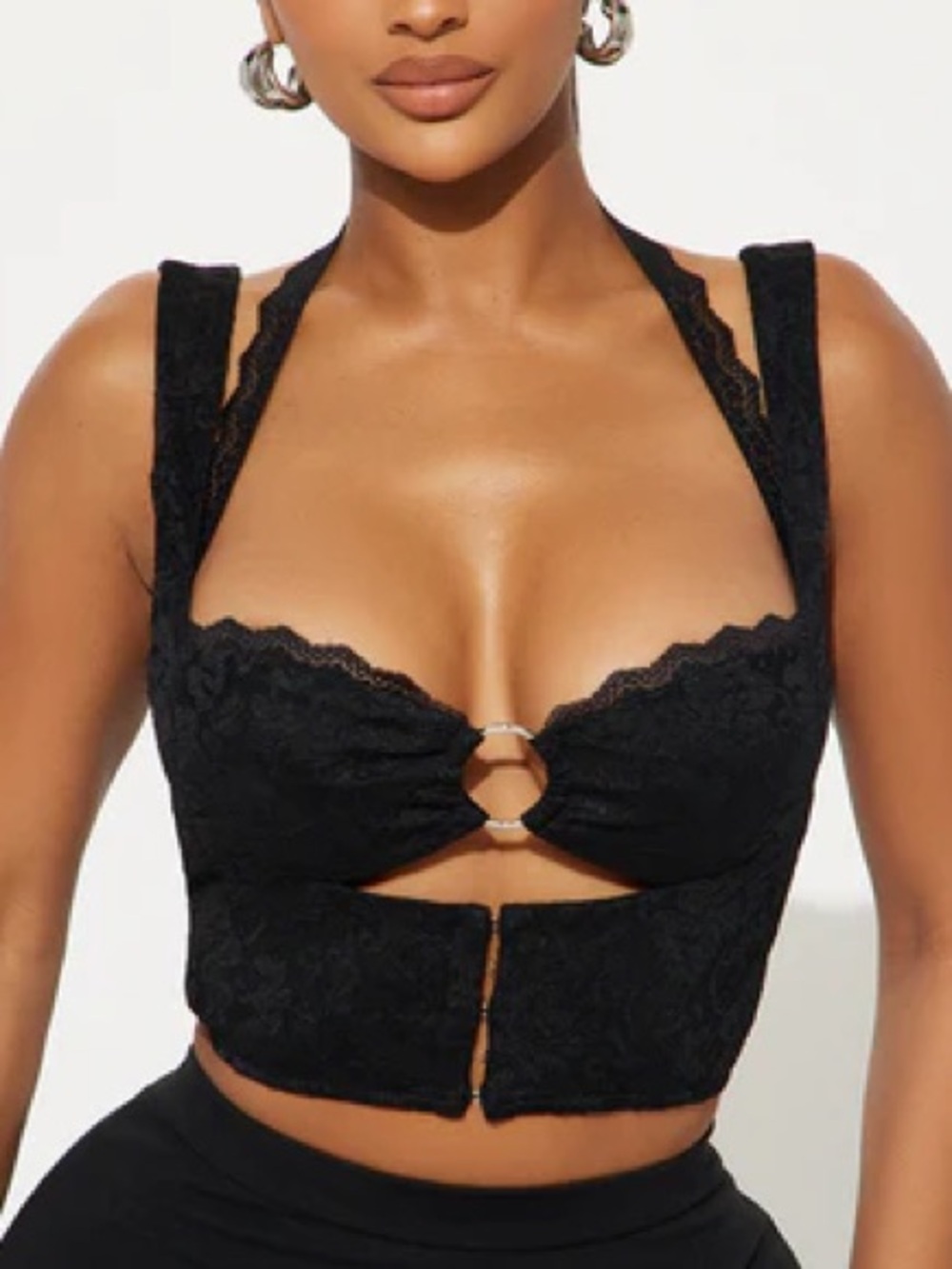 Outcast Bustier Black Top (2 piece.)